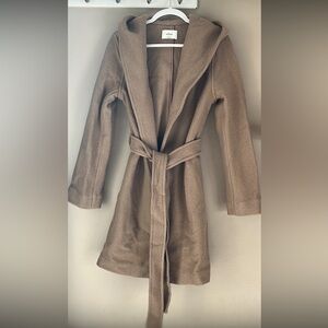 Size S Camel Merino Acre Robe Coat by Wilfred
